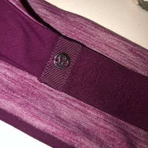 lululemon revrsible fringe fighter headband maroon